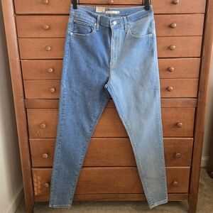 NEW Levi's Two-Tone High-Waist Jeans - Light & Medium Blue Sz 12